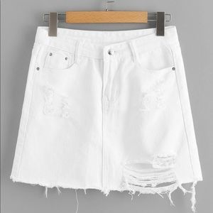 White denim skirt
